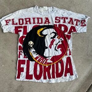 Rare 1990s Florida State Seminoles All Over Print Shirt size L